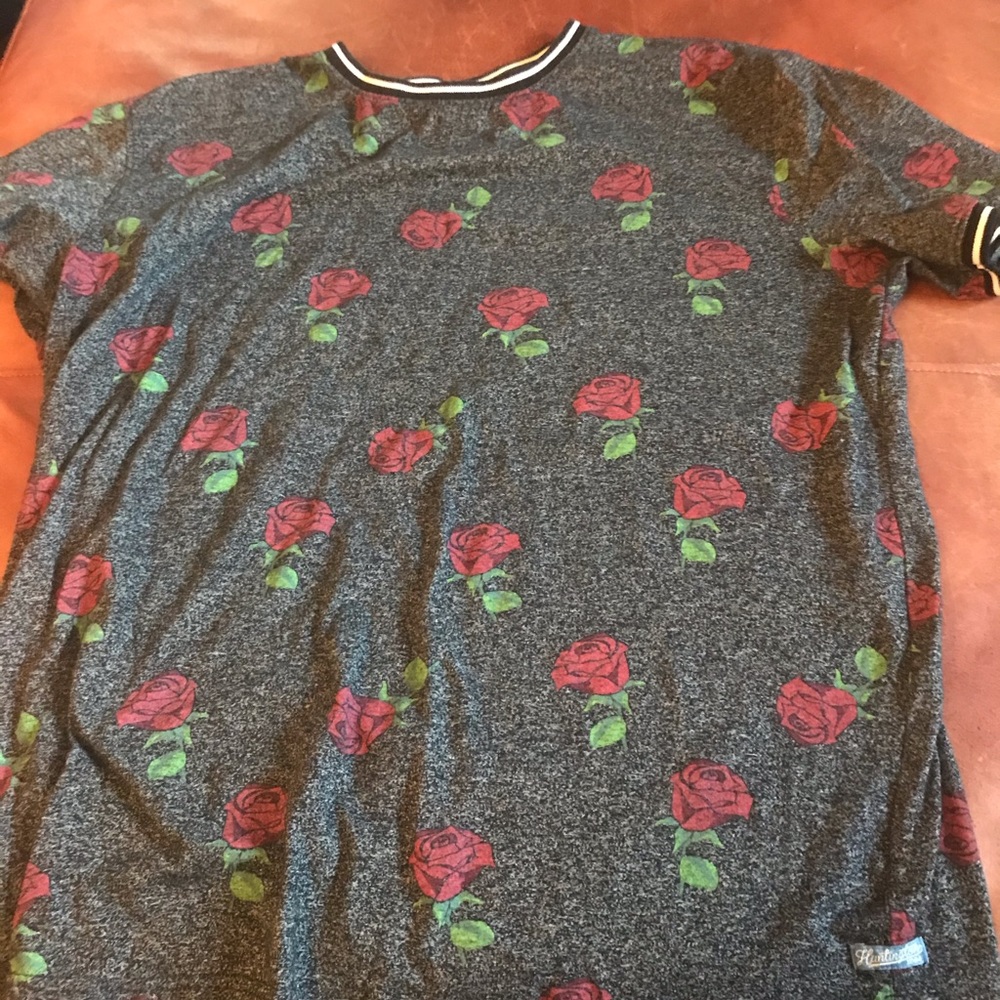 Grey Rose Baseball Tee